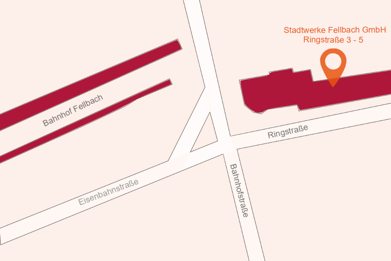Lagebeschreibung Stadtwerke Fellbach