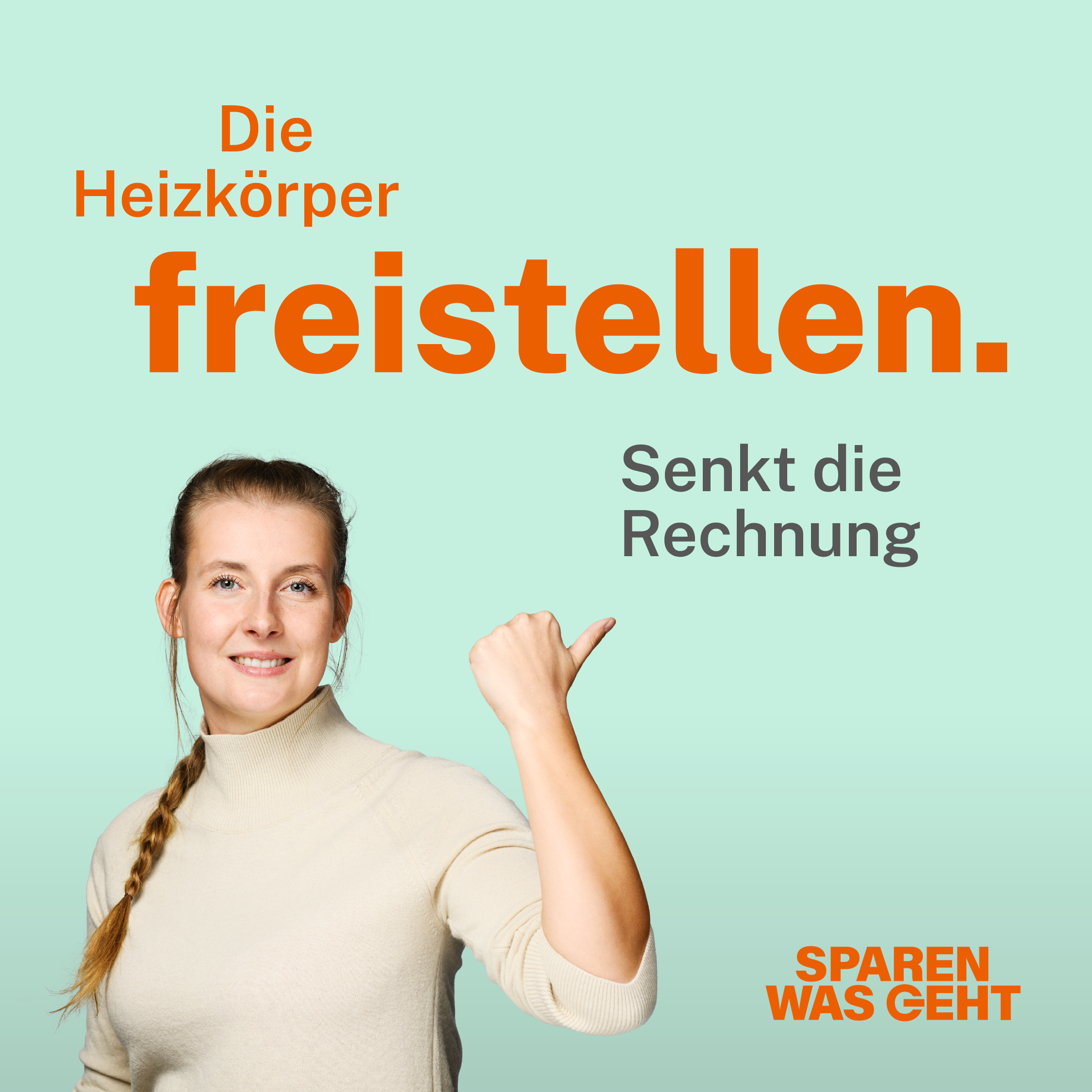 Frau Heizkörper freistellen