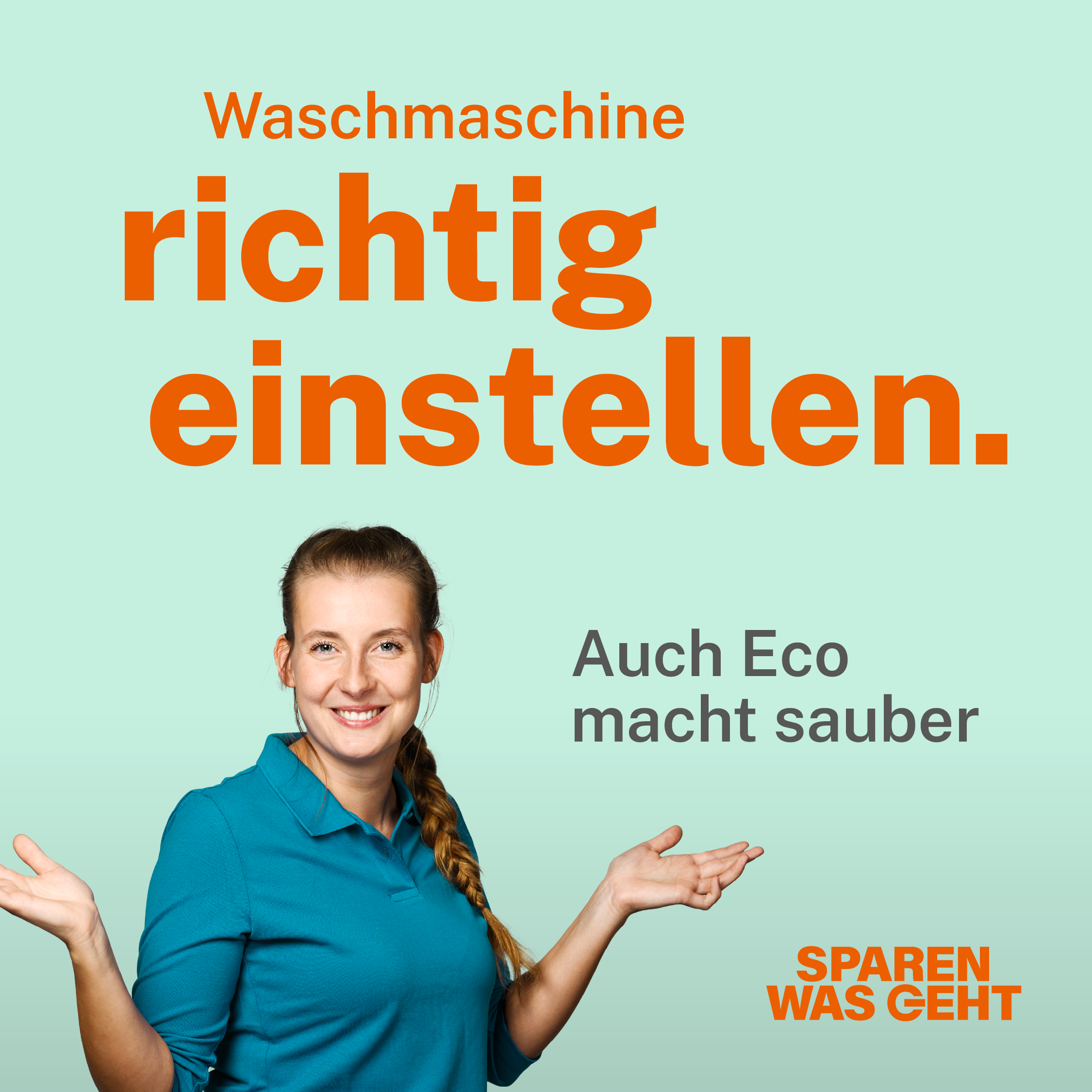 Frau Waschmaschine einstellen